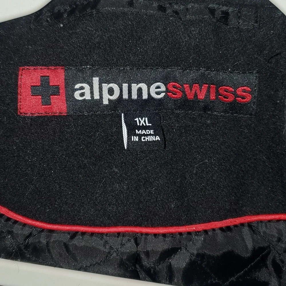 Alpine Swiss Parka Trench Pea Coat Jacket Fur Hood w Extra Button Women Size 1XL - Picture 6 of 16